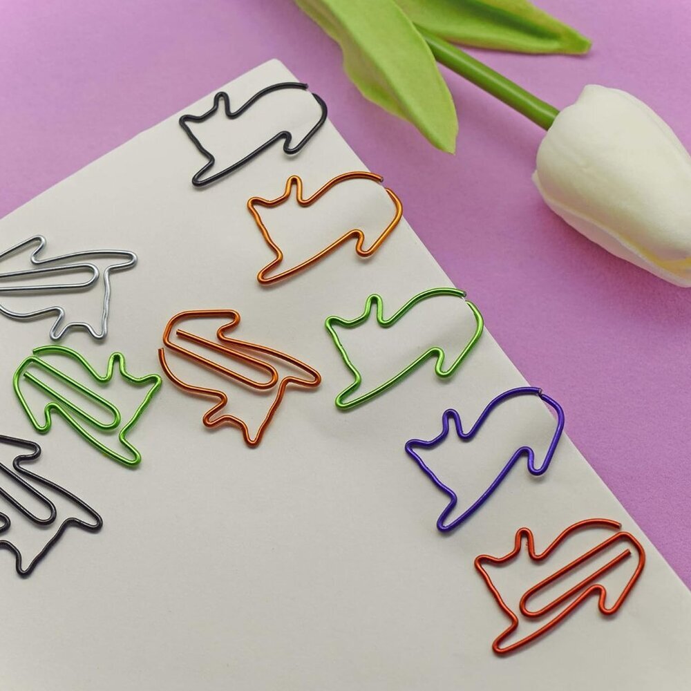 100 pcs Cat Paper Clips Cute Decorative Paperclips, Cat Lover Gifts for Women, F - Picture 6 of 6